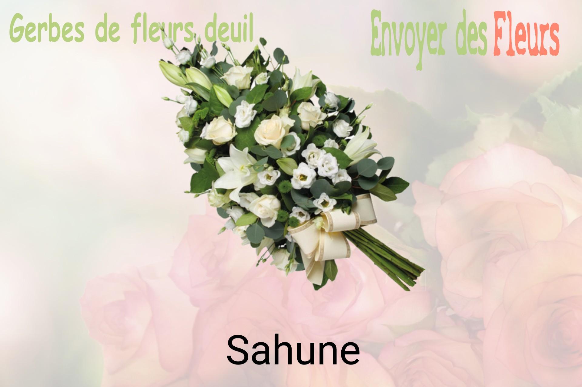 Gerbe de fleurs de deuil livrée à Sahune